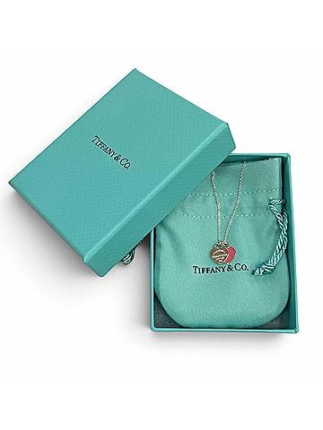 Tiffany & Co. TIFFANY&amp;Co. Return to Tiffany Pink Double Heart Tag Pendant Mini AG925 Necklace, Silver Pink, Weight 2.8g, Women's, Comes with Box and Dust Bag. (view 2)