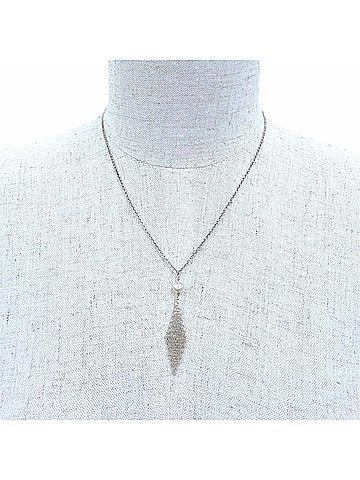 Tiffany & Co. TIFFANY&amp;Co. Tiffany &amp; Co. Elsa Peretti Mesh Tassel Pendant 925 Freshwater Pearl Necklace Silver Weight 3.1g Women's (view 2)