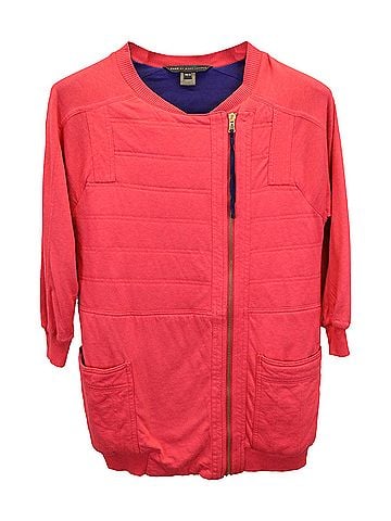Marc Jacobs Marc Jacobs Asymmetric Zip Jacket in Red Cotton (view 1)