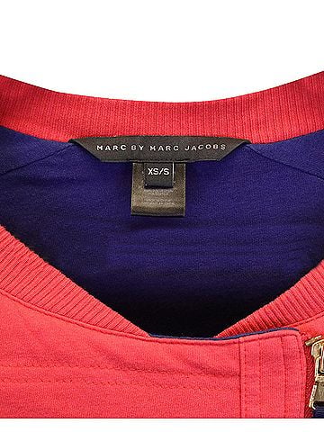 Marc Jacobs Marc Jacobs Asymmetric Zip Jacket in Red Cotton (view 2)