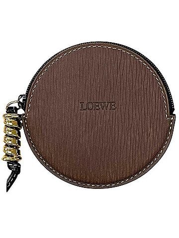 Loewe Loewe Coin Case, Round, Knot Design, L26, LOEWE Leather, Brown, Women's, Round (view 1)