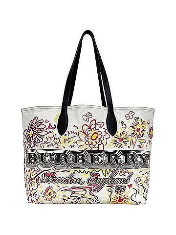 Burberry Burberry Reversible Tote Bag, Doodle Design, BURBERRY PVC Leather, White, Women's, Printed (view 1)