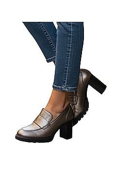 Paul Green Metallic Bronze Loafers Heels (view 1)
