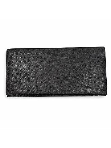 Burberry BURBERRY Burberry Leather Logo Embossed Nova Check Billfold Long Wallet Bi-fold Black Men's (view 2)