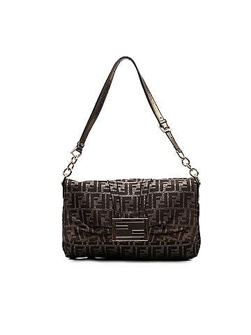 Fendi Large Zucca Canvas Glitter Mia Flap Shoulder Bag (view 1)