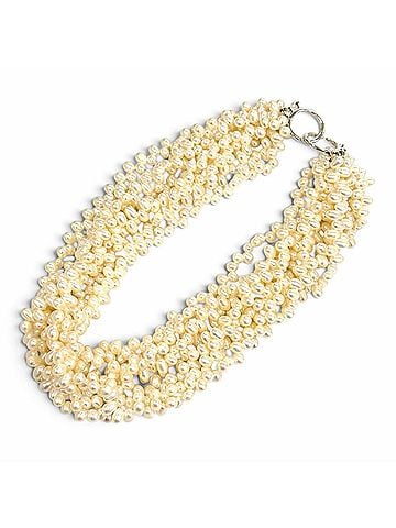 Tiffany & Co. TIFFANY&amp;Co. Tiffany Parma Picasso Freshwater Pearl 925 Torsade 8-Strand Necklace Choker White with Silver Hardware Weight 217g Women's Comes Box (view 1)