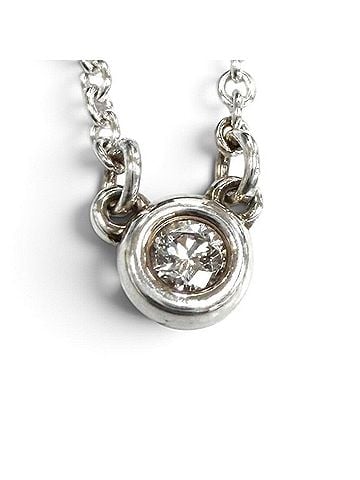 Tiffany & Co. TIFFANY&amp;Co. Tiffany Diamond by the Yard Single Pendant AG925, Frame Diameter: 3.3mm, Necklace, Silver, Weight: 1.5g, Women's, Comes with Box (view 1)