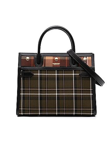 Burberry Small Wool Tartan Title Satchel (view 1)