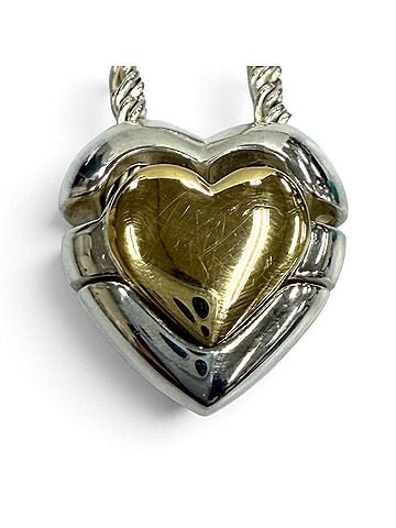 Tiffany & Co. TIFFANY&amp;Co. Tiffany &amp; Co. 925 750 Combination Puzzle Heart Necklace Pendant Choker, Silver and Gold, Weight 23.0g, Women's, Comes with Box Dust Bag. (view 1)