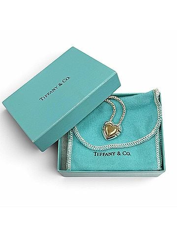 Tiffany & Co. TIFFANY&amp;Co. Tiffany &amp; Co. 925 750 Combination Puzzle Heart Necklace Pendant Choker, Silver and Gold, Weight 23.0g, Women's, Comes with Box Dust Bag. (view 2)