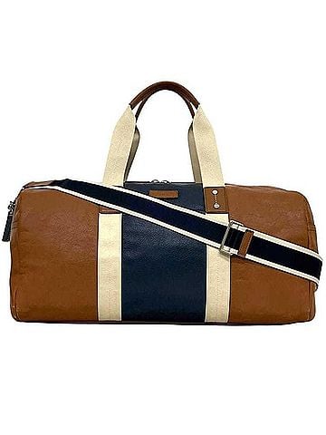 Coach Coach 2-way Boston bag F93224 COACH Leather Brown Men's Striped Shoulder Bag (view 1)