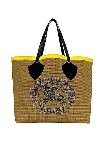 Burberry Burberry Giant Tote Check Bag 8006521 BURBERRY Fabric Beige Women's (view 1)