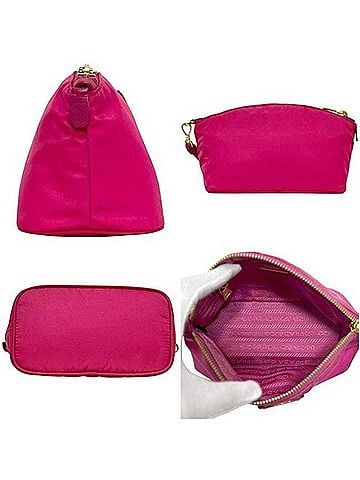 Prada Prada Tessuto Pouch 1N1503 58/M 224 PRADA Nylon Pink Women's Triangle Plate (view 2)