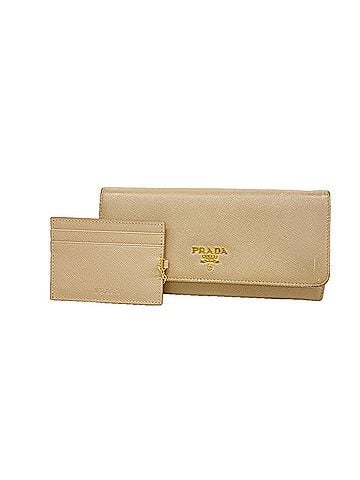 Prada Prada long leather wallet, beige, women's. (view 1)