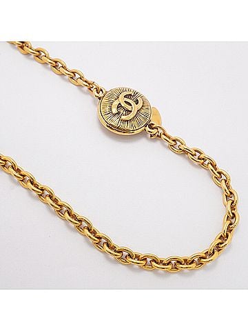 Chanel Chanel Necklace, Coco Mark Circle, GP Plated Gold, Women's P3563269 (view 2)