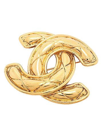Chanel Chanel Brooch, Coco Mark, Matelassé, GP Plated, Gold, Women's, P3563266 (view 1)
