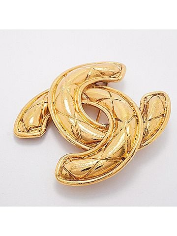 Chanel Chanel Brooch, Coco Mark, Matelassé, GP Plated, Gold, Women's, P3563266 (view 2)