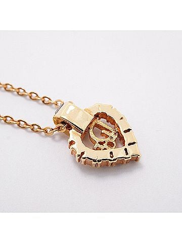 Christian Dior Christian Dior Necklace, GP Plated, Rhinestone, Gold, Women's (view 2)