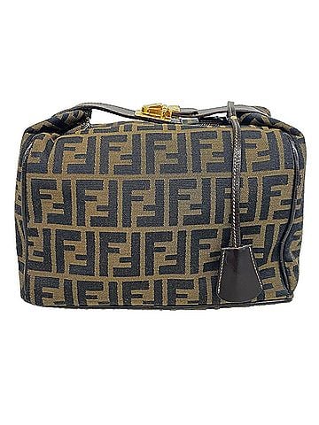 Fendi Fendi Zucca Nylon Canvas Handbag, Brown, Women's (view 1)
