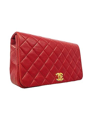 Chanel Chanel Matelassé Chain Shoulder Bag, Lambskin, Red, Women's (view 2)