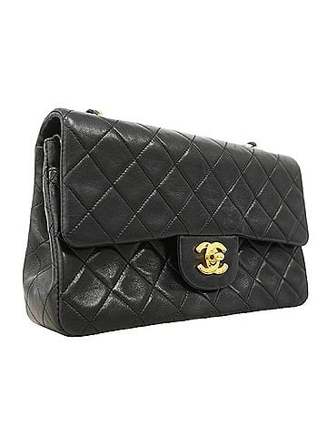 Chanel Chanel Matelassé Shoulder Bag, Double Flap, Chain, Lambskin, Black, Women's (view 2)