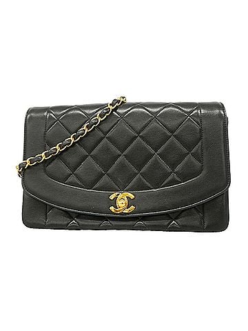 Chanel Chanel Diana Chain Shoulder Bag, Lambskin, Black, Women's (view 1)