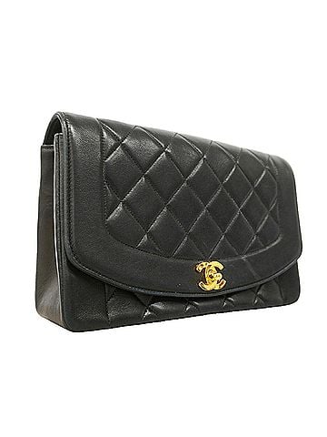 Chanel Chanel Diana Chain Shoulder Bag, Lambskin, Black, Women's (view 2)