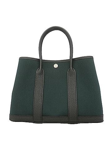 Hermès Hermes Garden TPM Tote Bag, Toile Officier Negonda, Black/Khaki, G Stamp, Women's. (view 1)