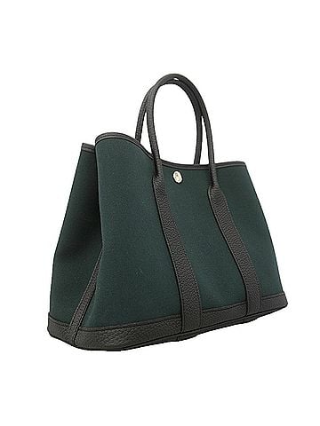 Hermès Hermes Garden TPM Tote Bag, Toile Officier Negonda, Black/Khaki, G Stamp, Women's. (view 2)