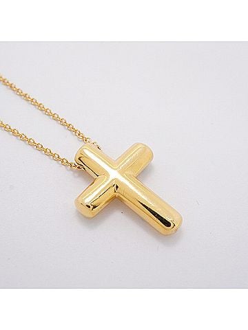 Tiffany & Co. Tiffany &amp; Co. Dots Cross Necklace, 4PD (4 Diamonds), 18K Yellow Gold, Women's, P3584390 (view 2)