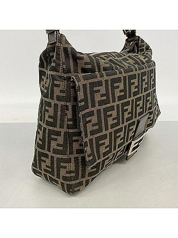 Fendi Fendi Zucca Nylon Canvas Shoulder Bag, Brown, Women's (view 2)