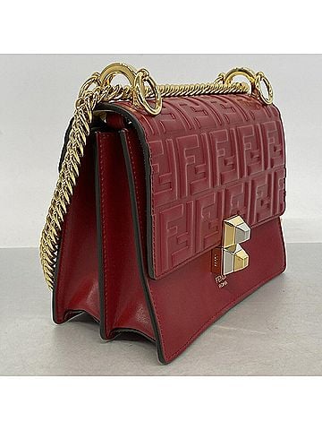 Fendi Fendi Shoulder Bag Kanai Mini Leather Red Gold Women's (view 2)
