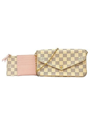 Louis Vuitton Louis Vuitton Damier Azur Pochette Felicie N63106 White Women's Wallet/Shoulder Wallet (view 1)