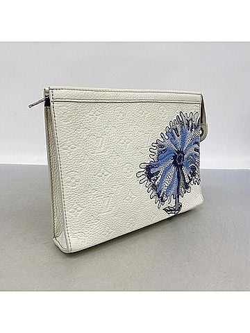 Louis Vuitton Louis Vuitton Monogram Psychedelic Clutch Bag LV x YK Pochette Voyage M21681 White Blue Men's (view 2)