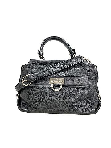 Salvatore Ferragamo Salvatore Ferragamo Gancini Leather Handbag, Black, 2-way Bag for Women (view 1)