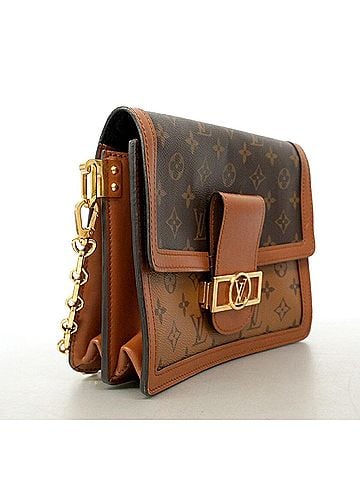 Louis Vuitton Louis Vuitton Monogram Reverse Dauphine MM Shoulder Bag M45958 Brown Women's (view 2)