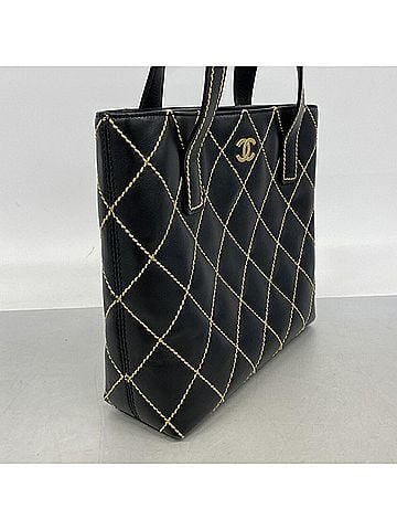 Chanel Chanel Wild Stitch Leather Handbag, Black, Women's (view 2)