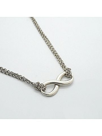 Tiffany & Co. Tiffany &amp; Co. Infinity Double Chain Necklace, Sterling Silver 925, Women's (view 2)