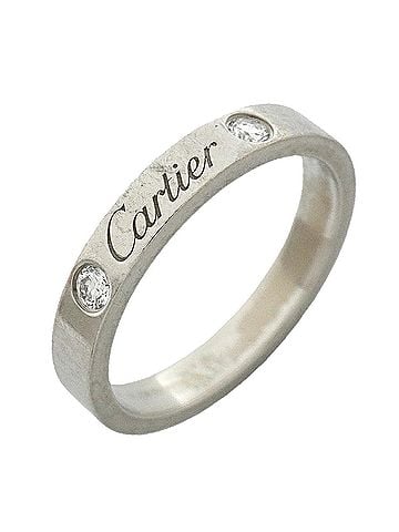 Cartier Cartier C de Ring, 2PD, Pt950 Platinum, Diamond, Size #52, Ladies' (view 1)