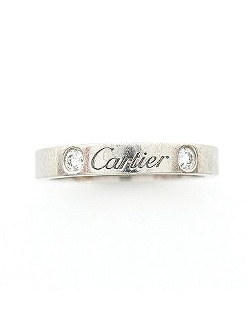 Cartier Cartier C de Ring, 2PD, Pt950 Platinum, Diamond, Size #52, Ladies' (view 2)