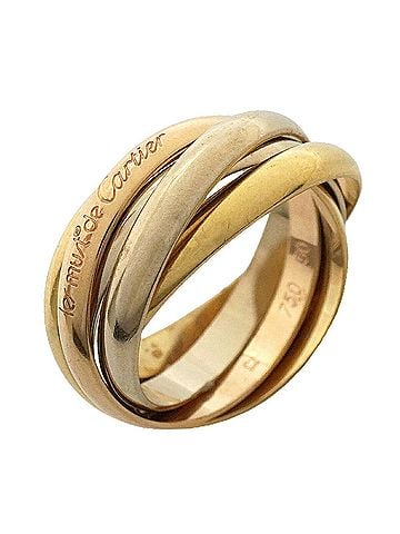 Cartier Cartier Trinity Ring, 5-band, 18K Yellow Gold (KYG), White (18KWG), Pink (18KPG), Size #50, Ladies' Ring (view 1)