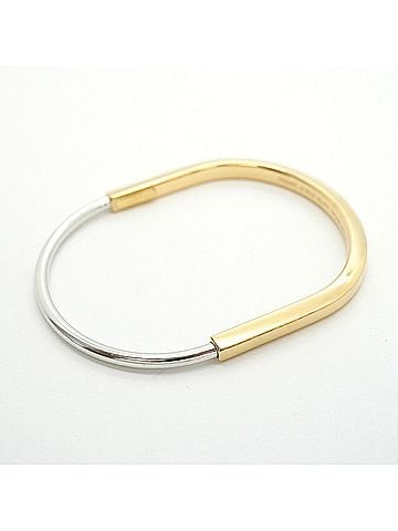 Tiffany & Co. Tiffany &amp; Co. Rock Narrow Bangle, 18K Yellow Gold (KYG), White (18KWG), Ladies'. (view 2)