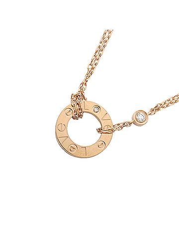 Cartier Cartier Love Circle Necklace, 2PD, 18KPG Pink Gold, Diamonds, Women's (view 1)