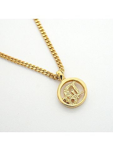 Christian Dior Christian Dior Necklace, Circle, GP Plated Gold, Women's (view 2)