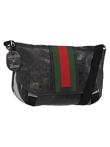 Gucci 500 Web Double Buckle Messenger Gg Imprime Black Canvas Shoulder Bag Bag (view 1)