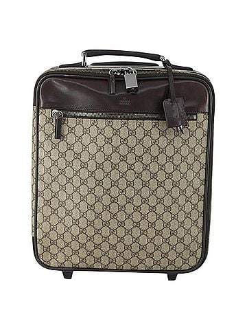 Gucci Web Trolley Rolling Luggage Gg Coated Canvas Beige Pvc Travel Bag Bag (view 1)
