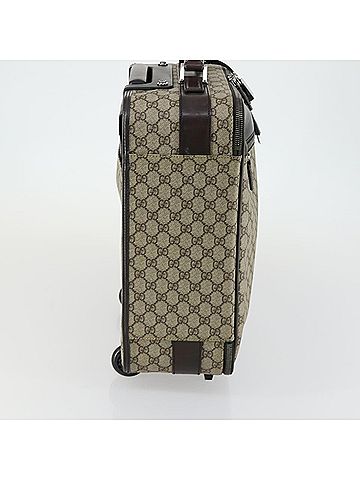 Gucci Web Trolley Rolling Luggage Gg Coated Canvas Beige Pvc Travel Bag Bag (view 2)