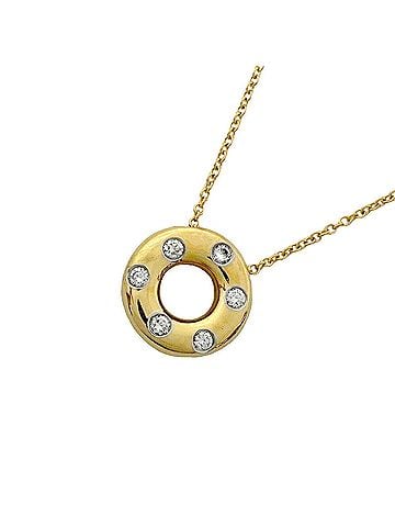 Tiffany & Co. Tiffany &amp; Co. Dots Circle Necklace, 18K Yellow Gold (KYG), Platinum (Pt950), Diamond, Ladies' Necklace (view 1)