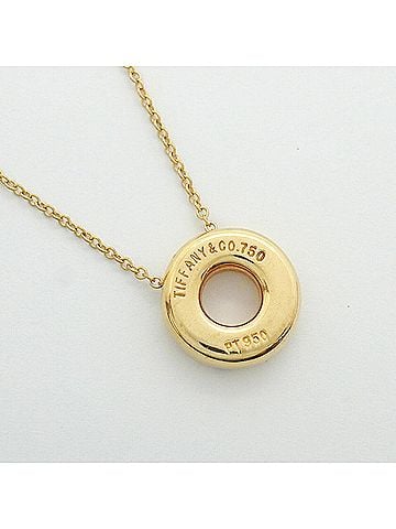 Tiffany & Co. Tiffany &amp; Co. Dots Circle Necklace, 18K Yellow Gold (KYG), Platinum (Pt950), Diamond, Ladies' Necklace (view 2)
