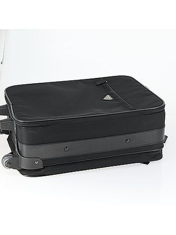 Prada Trolley Rolling Luggage Tessuto And Saffiano Leather Black Nylon Travel Bag Bag (view 2)